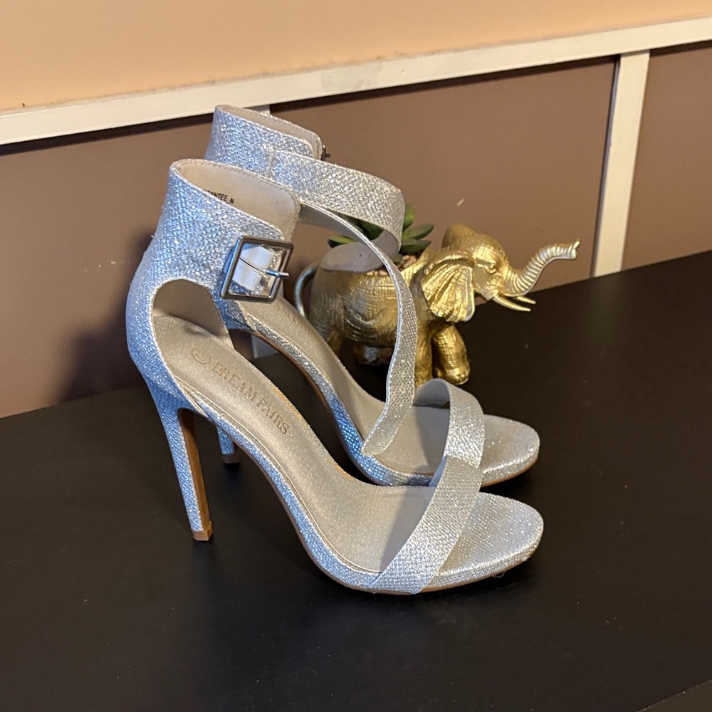 Elegant Silver High Heel Sandals